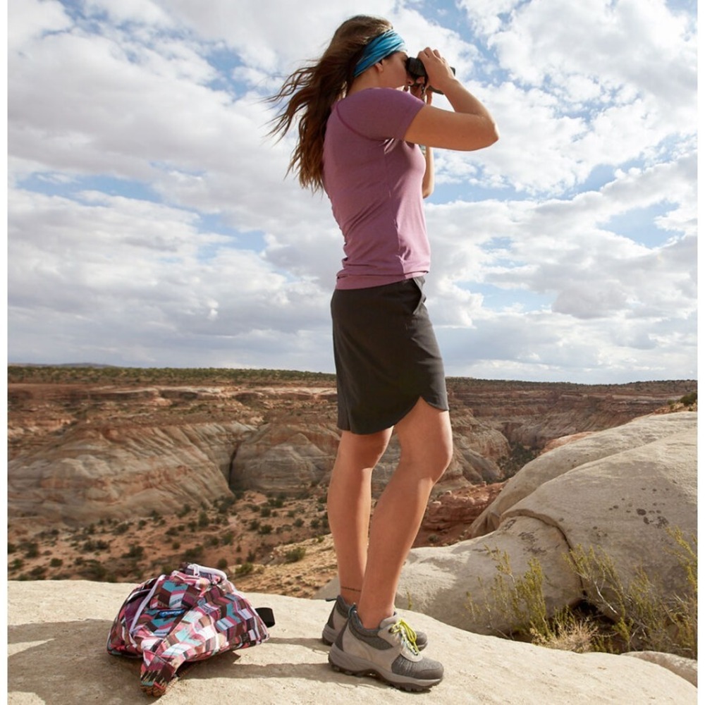 Duluth Trading Company Stretch Skort Women 16 Black Breezeshooter‎ Active Casual